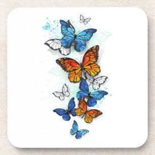 Dessous-de-verre Papillons volants Morpho et Monarch