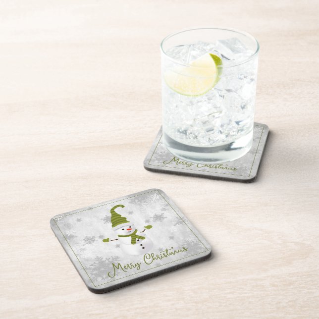 Dessous-de-verre Pâques de boisson verte mignonne Snowman (Côté Droit)