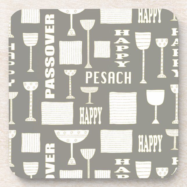 Dessous de verre Pâques "Vin et Pâque Matzah" (Devant)