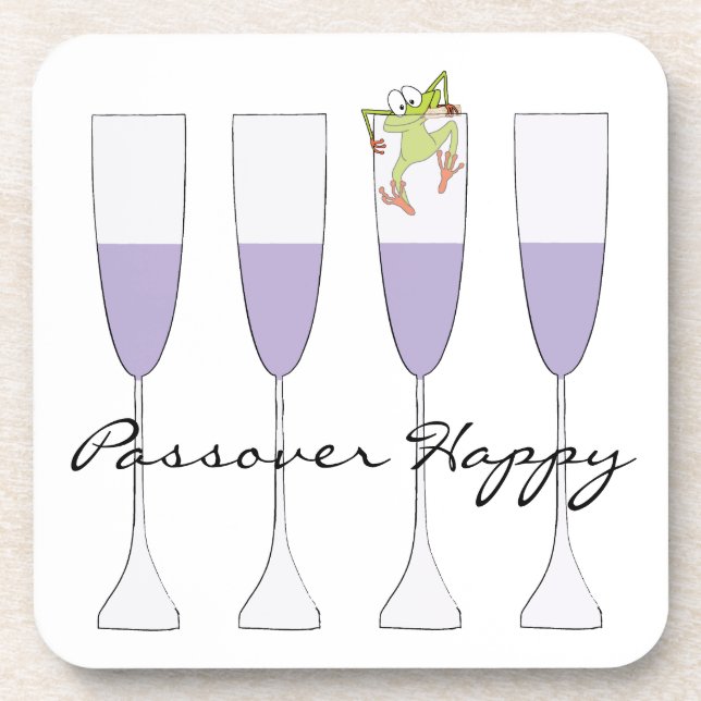 Dessous de verre Pâques "Vin Pâque & Matzah" (Devant)