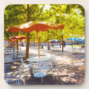 Dessous-de-verre Parapluie et chaises, cour, centre de couronne, kc