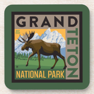 Dessous-de-verre Parc national de Grand Teton Moose