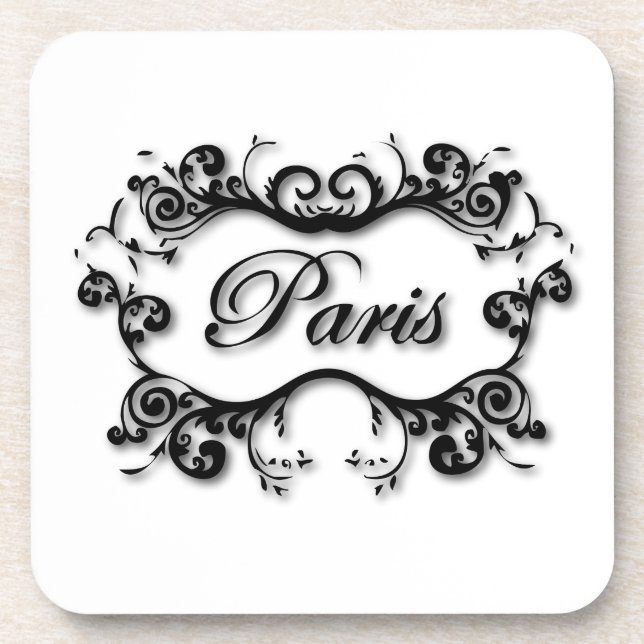 Dessous-de-verre Paris avec ses manuscrits (Devant)