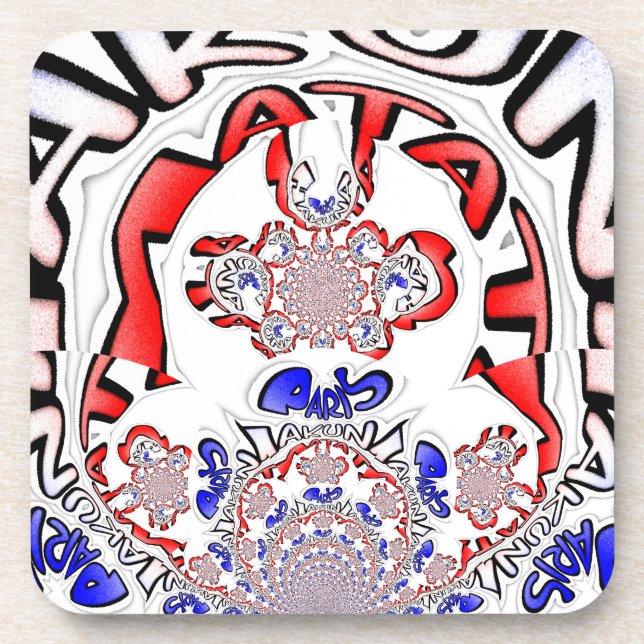 Dessous-de-verre Paris Hakuna Matata Paris Bleu Rouge Blanc.png (Devant)