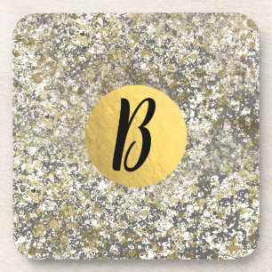 Dessous-de-verre Parties scintillant d'or Crackle moderne chic glam