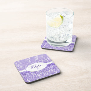 Dessous-de-verre Parties scintillant violet Personnaliser le Dessou