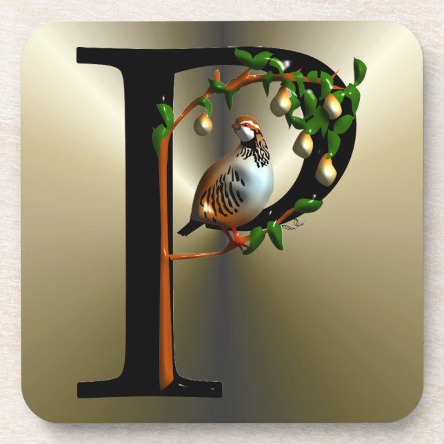 Dessous-de-verre Partridge dans un arbre à poires (Devant)