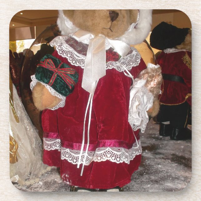 Dessous-de-verre Patinage de Noël Collection d'ours en peluche. (Devant)