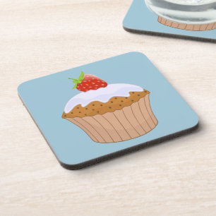 Dessous-de-verre Pâtisserie glacée à la fraise Bleu Mignon