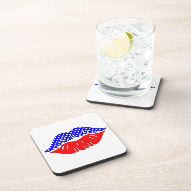 Dessous de verre Patriotique Kiss Drink (Côté Droit)
