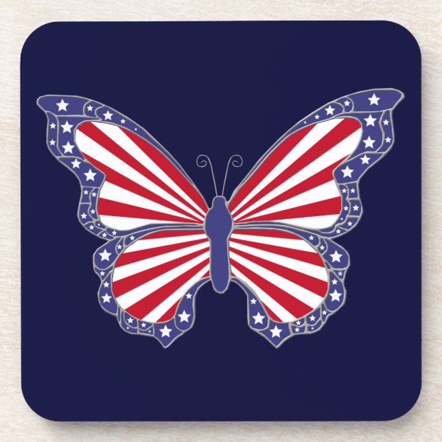 Dessous de verre Patriotique Rouge Blanc Et Bleu P (Devant)