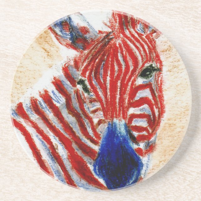 Dessous de verre patriotiques de zèbre (Devant)