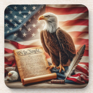 Dessous-de-verre Patriotisme américain de l'aigle chauve