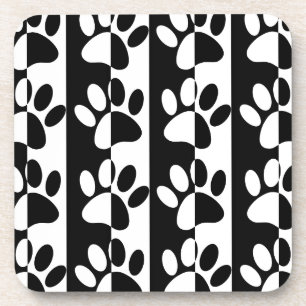 Dessous-de-verre Patrouilles Et Rayures De Chien Noir Et Blanc