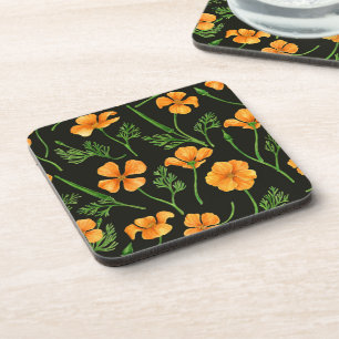 Dessous-de-verre Pavot de Californie, fleurs d'été, orange wil