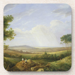 Dessous-de-verre Paysage avec les figures (huile sur le panneau)