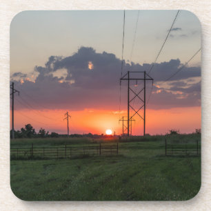 Dessous-de-verre Paysage du coucher de soleil