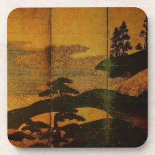 Dessous-de-verre Paysage japonais Crêpes de boisson de style asiati