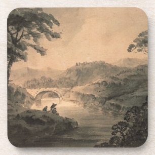 Dessous-de-verre Paysage (lavage de stylo et d'encre)