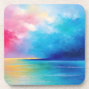 Dessous-de-verre Paysage rose et bleu du Tarfarran