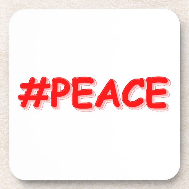 Dessous-de-verre "#PEACE" Mignonne Conception. Commandez dès mainte (Devant)