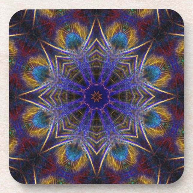 Dessous-de-verre Peacock Feathers Automne Pays Art : Set de Six (Devant)