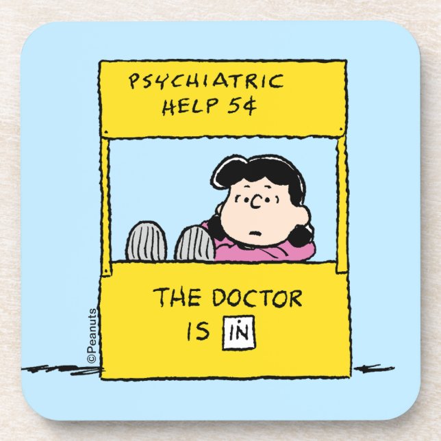 Dessous-de-verre Peanuts | Lucy & the Doctor Is In (Devant)