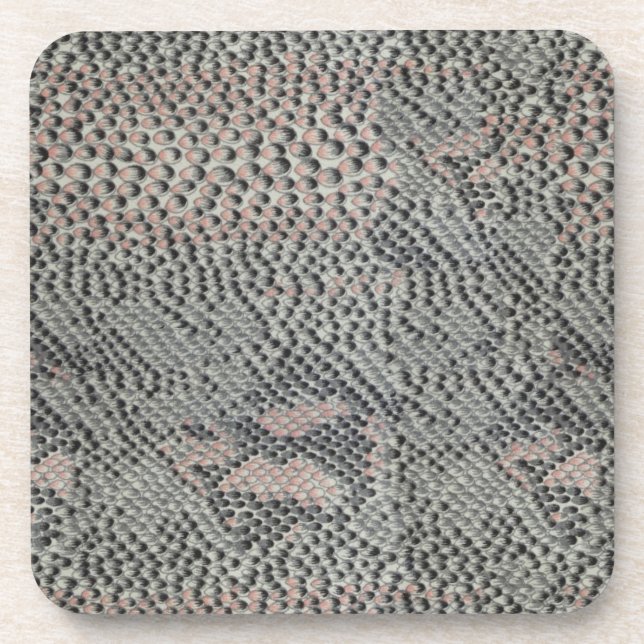 Dessous-de-verre Peau de serpent gris et rose doux (Devant)