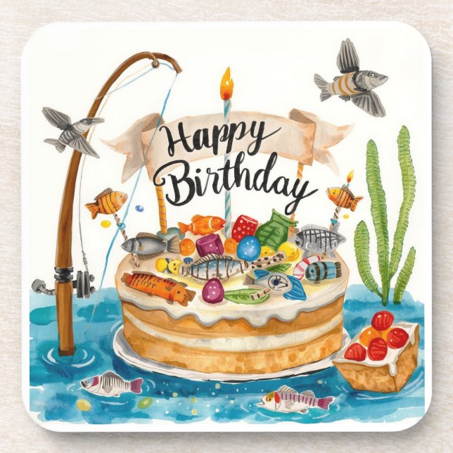 Dessous-de-verre Pêche Anniversaire Pêcheurs Pêcheurs fête (Devant)