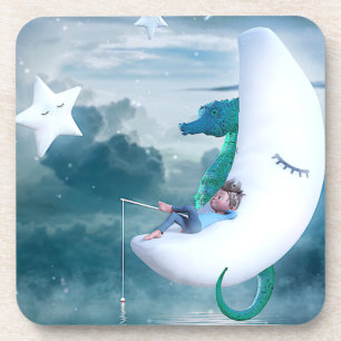Dessous-de-verre Pêche des Boy & Seahorse sur la Lune