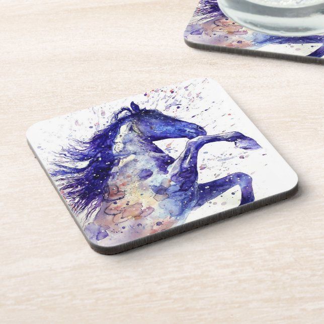 Dessous-de-verre Peinture à l'aquarelle de cheval artistique (Côté gauche)