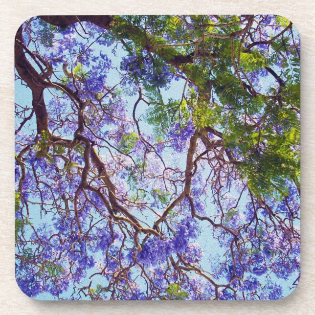 Dessous-de-verre Peinture à l'huile de Jacaranda violet, (Devant)