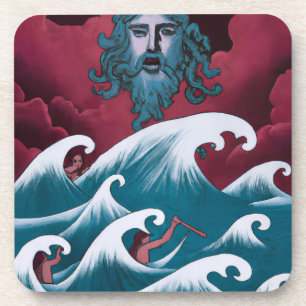Dessous-de-verre Peinture à l'huile de Neptune Crimson