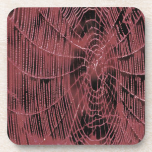 Dessous-de-verre Peinture Abstraite D'Un Cobweb Magenta Rose