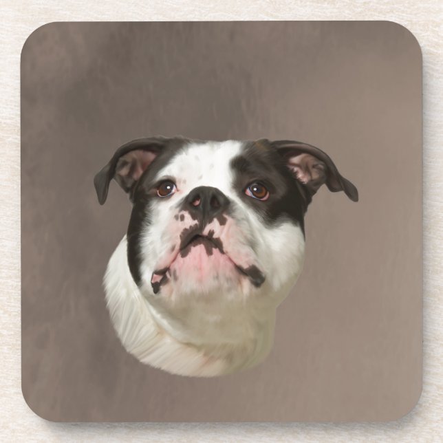 Dessous-de-verre Peinture couleur d'eau Bulldog (Devant)