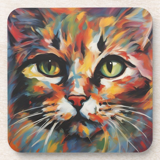 Dessous-de-verre Peinture de chats (Devant)