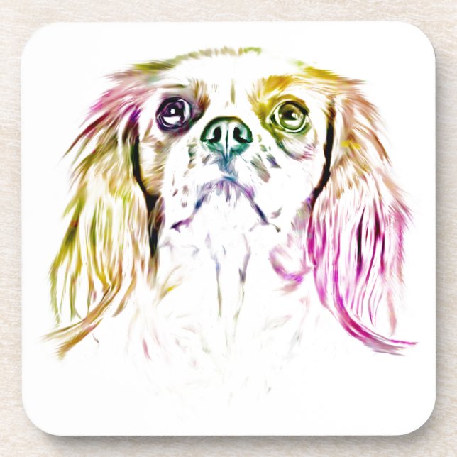 Dessous-de-verre Peinture de chien espagnol du roi Charles Cavalier (Devant)