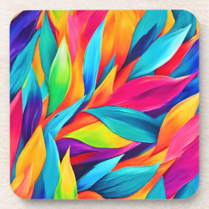 Dessous-de-verre Peinture de Tapisserie de Feuille Tropicale
