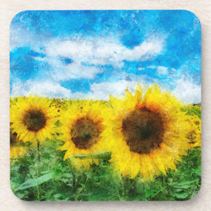 Dessous-de-verre Peinture de tournesols