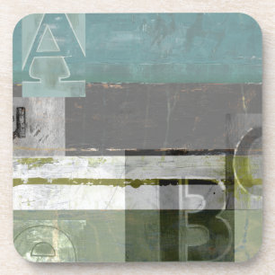 Dessous-de-verre Peinture moderne avec les lettres assorties