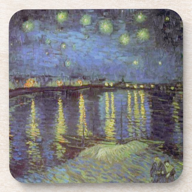 Dessous-de-verre Peinture nocturne étoilée de Van Gogh (Devant)