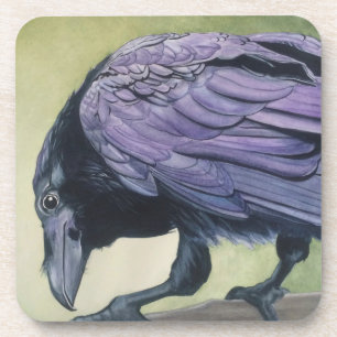 Dessous-de-verre Peinture originale aquarelle du Corbeau de Corbeau