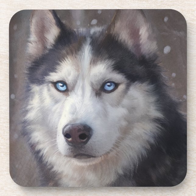 Dessous-de-verre Peinture sibérienne Husky (Devant)