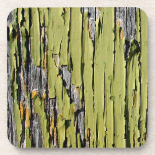 Dessous-de-verre Peinture verte Peinture sur bois de grange Patiné