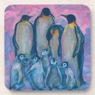 Dessous-de-verre Penguins empereurs, Oiseaux de l'Antarctique Paren