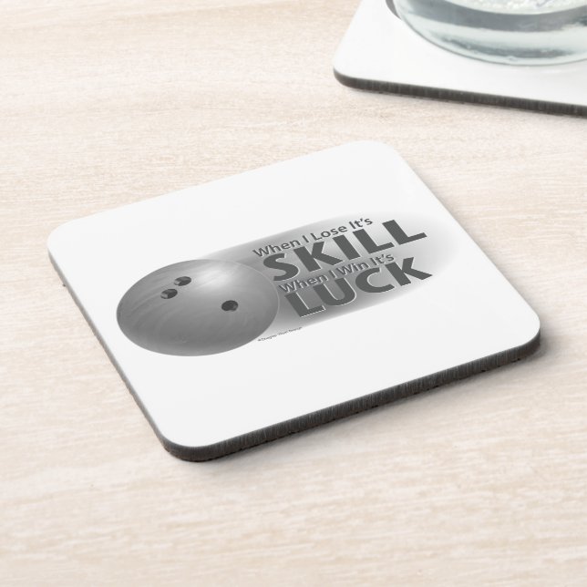 Dessous-de-verre Perdre Compétence Gagner Chance Bowling Gris (Côté gauche)