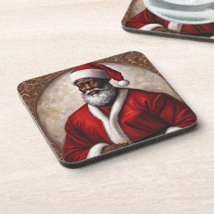 Dessous de verre Père Noël afro-américains