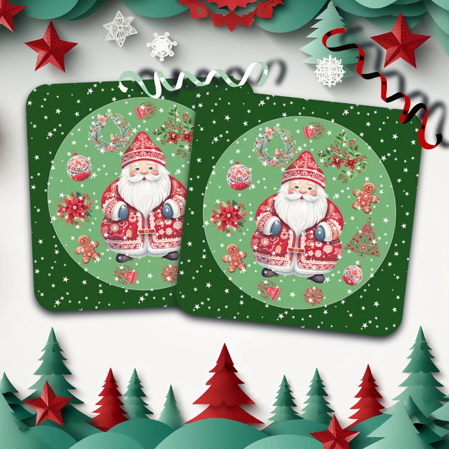 Dessous-de-verre Père Noël scandinave Vert (Créateur téléchargé)