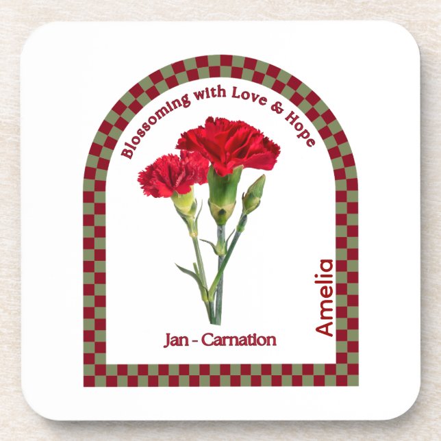 Dessous-de-verre Personalized January Birth Month Flower (Devant)