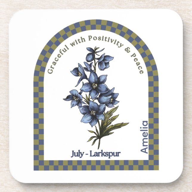 Dessous-de-verre Personalized July Birth Month Flower Coaster (Devant)